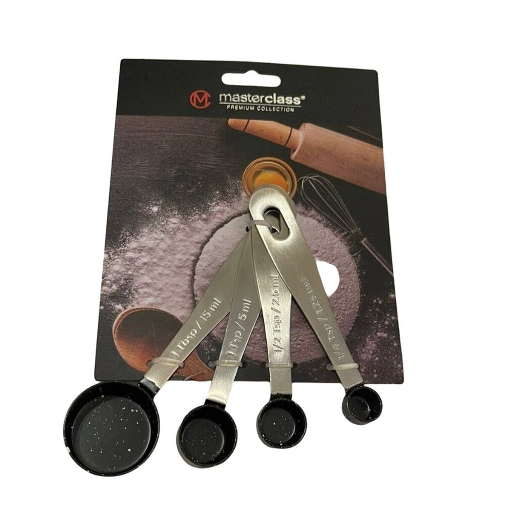 Measuring Spoon Set Black with White Specs Master Class NEW WITH TAGS!‎